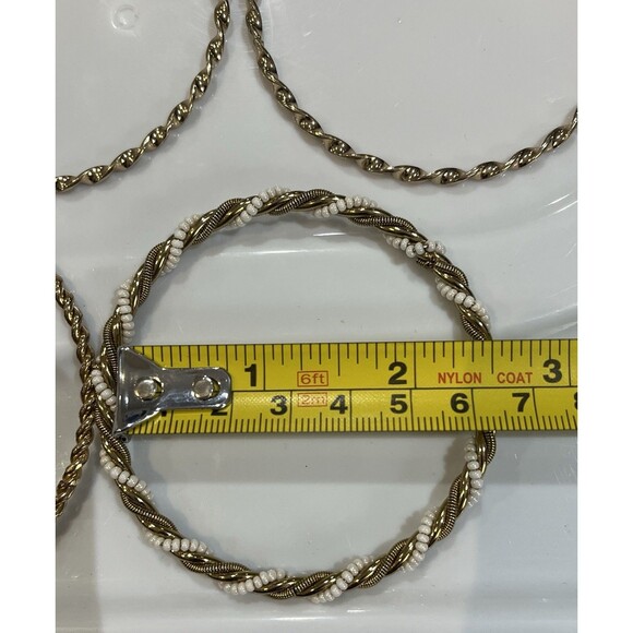 Set Of 4 VTG Rope Twist Gold Tone Bangle Bracelets Solid Stacking Estate - Picture 9 of 10